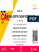 Claudia Judith Casas Rodriguez: Cápsula de Conocimiento La Formalización para Buscar Apalancamiento Financiero