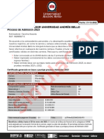 Simulación: Certificado Simulador Universidad Andrés Bello Proceso de Admisión 2023
