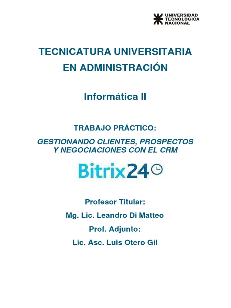 TP Bitrix - Informatica Ii 2C 2023 | PDF | Gestión de la relación con ...