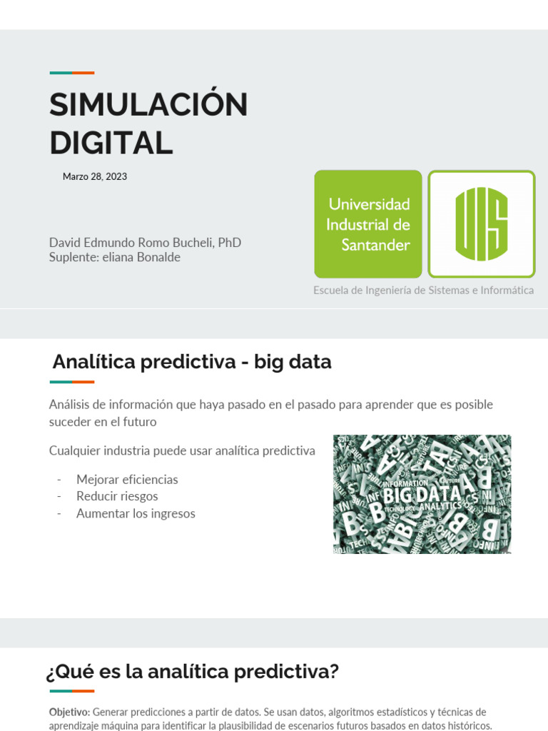 Analítica Predictiva y Simulación | PDF | Big Data | Aprendizaje automático