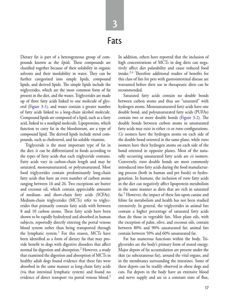 Chapter 3 - Fats | PDF | Fat | Fatty Acid