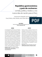 15. República Gastronómica y País de Cocineros. Comida, Política, Medios y Una Nueva Idea de Nación Para El Perú Autor Raúl Matta