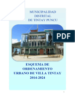 Esquema de Ordenamiento Urbano de Villa Tintay 2014 - 2024 Sin Estructura Productiva