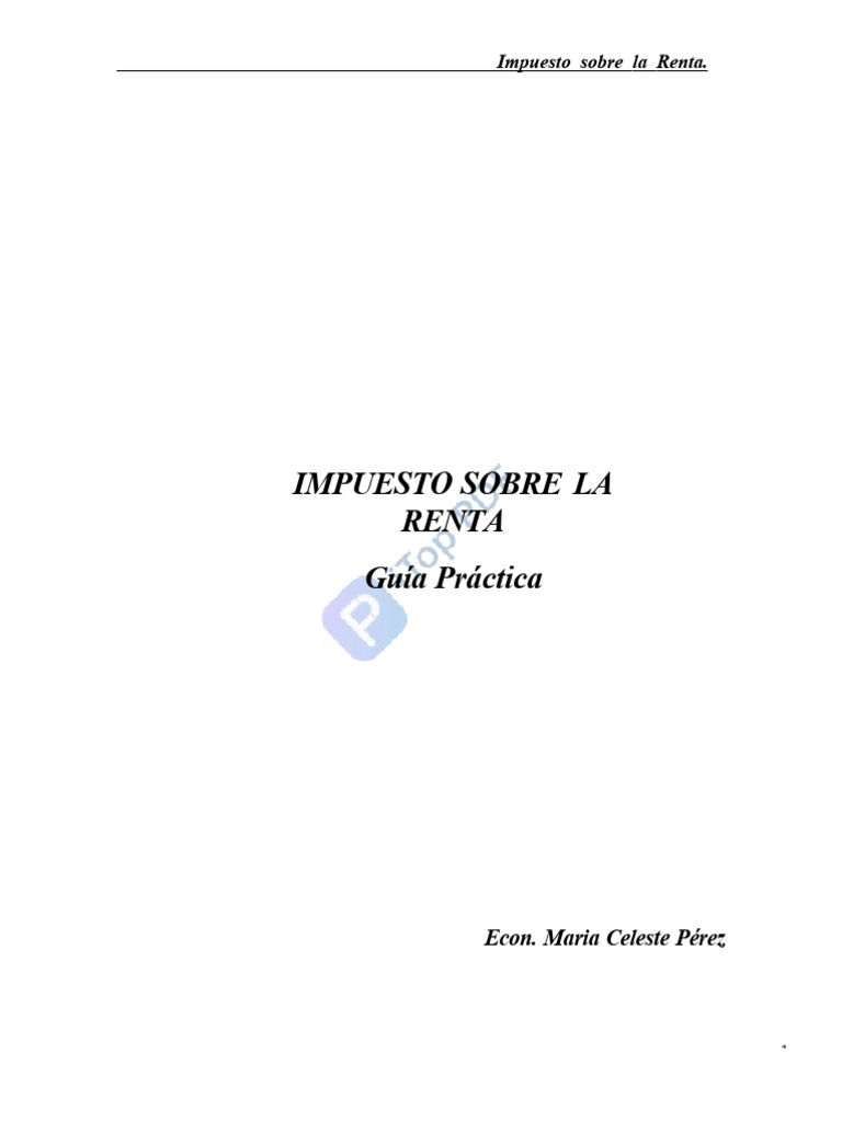Guía Práctica del Impuesto sobre la Renta | PDF | Impuestos | Impuesto ...