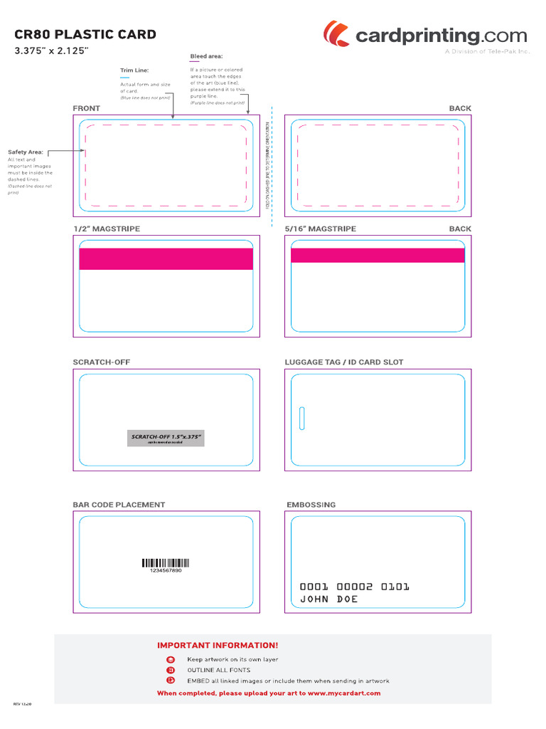 CardPrinting CR80 Template | PDF