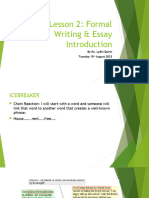 Lesson 2 Writing Essay Introductions