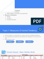 Measures of Central Tendency and Dispersion