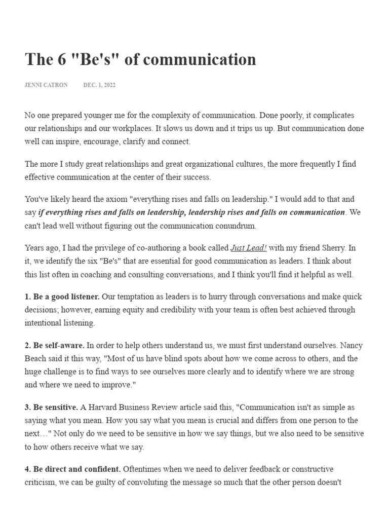Communication Tips for Leaders | PDF | Leadership | Communication