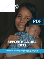 Reporte de Actividades y Cooperacion de Programa Emergencias en Salud en Colombia