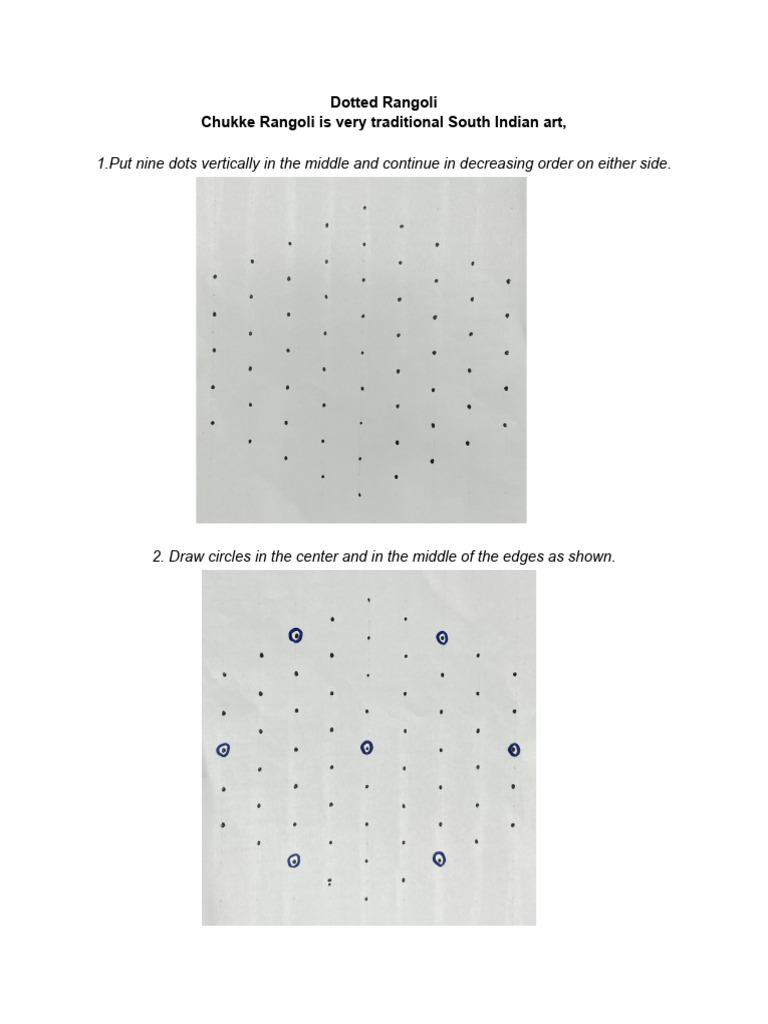 Chukke Rangoli Design Guide | PDF | Art