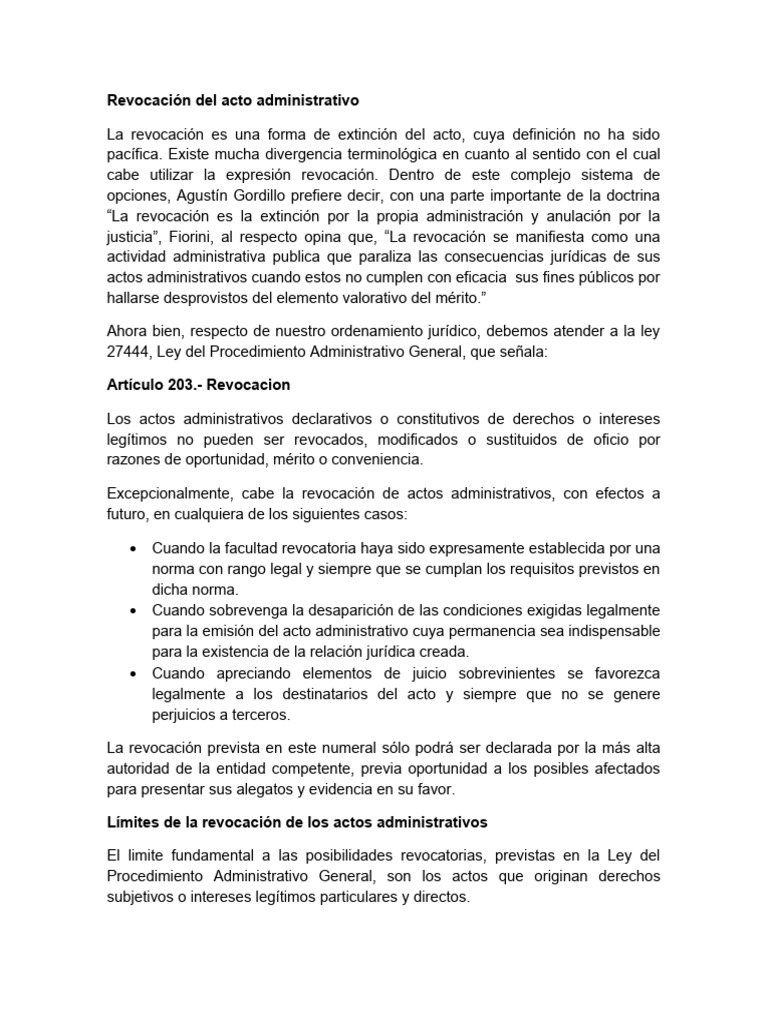 Revocación de Actos Administrativos: Claves | PDF | Gobierno | Justicia