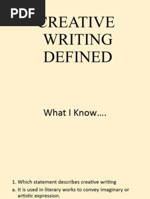 Creative Writing Defined