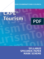 2023 Cape Tourism Syllabus, Specimen Paper and Markscheme