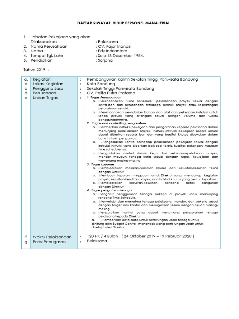 Riwayat Hidup Edy Indriantoro | PDF | Teknologi & Rekayasa