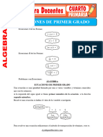 Ecuaciones de Primer Grado para Cuarto de Primaria