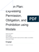 Lesson Plan - Expressing Permission, Obligation, and Prohibition Using Modals