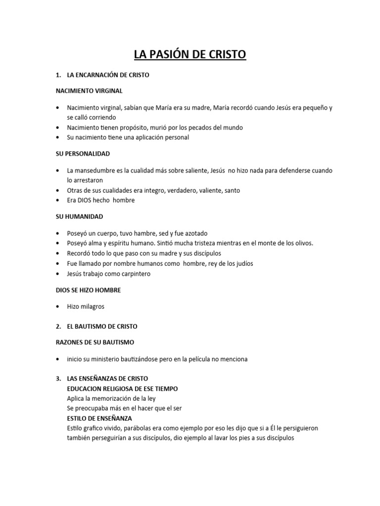 La Pasión de Cristo | PDF | Jesús | La resurrección de Jesús