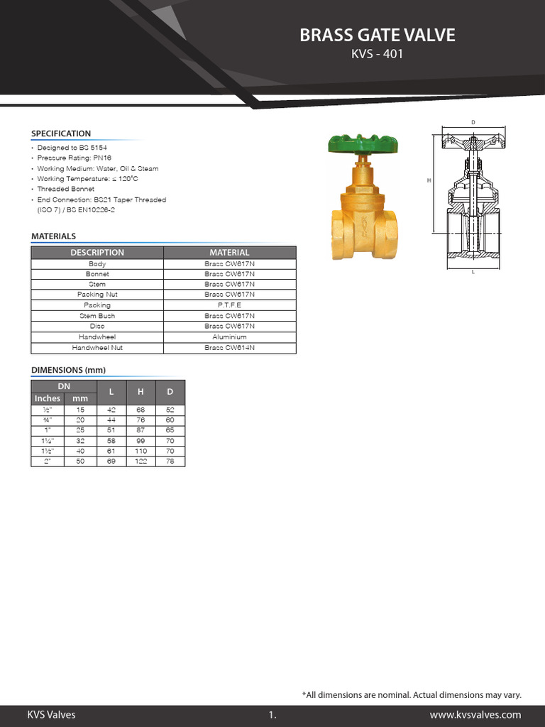 Brass Gate Valve PDF