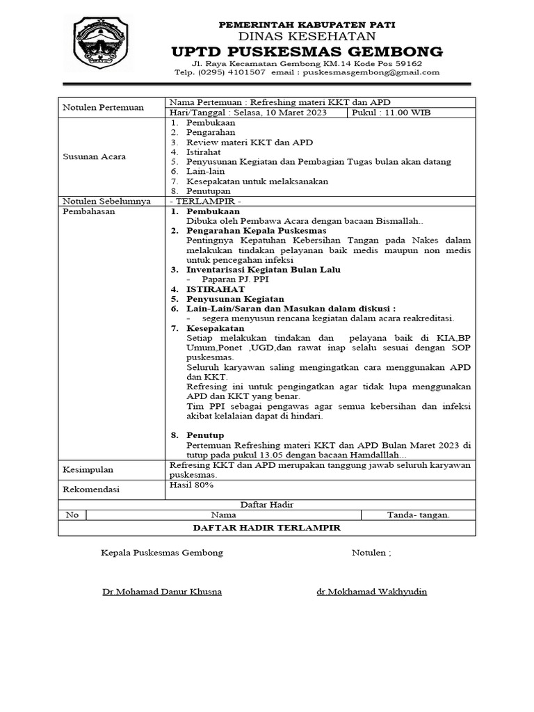 Template Notulen KKT PDF