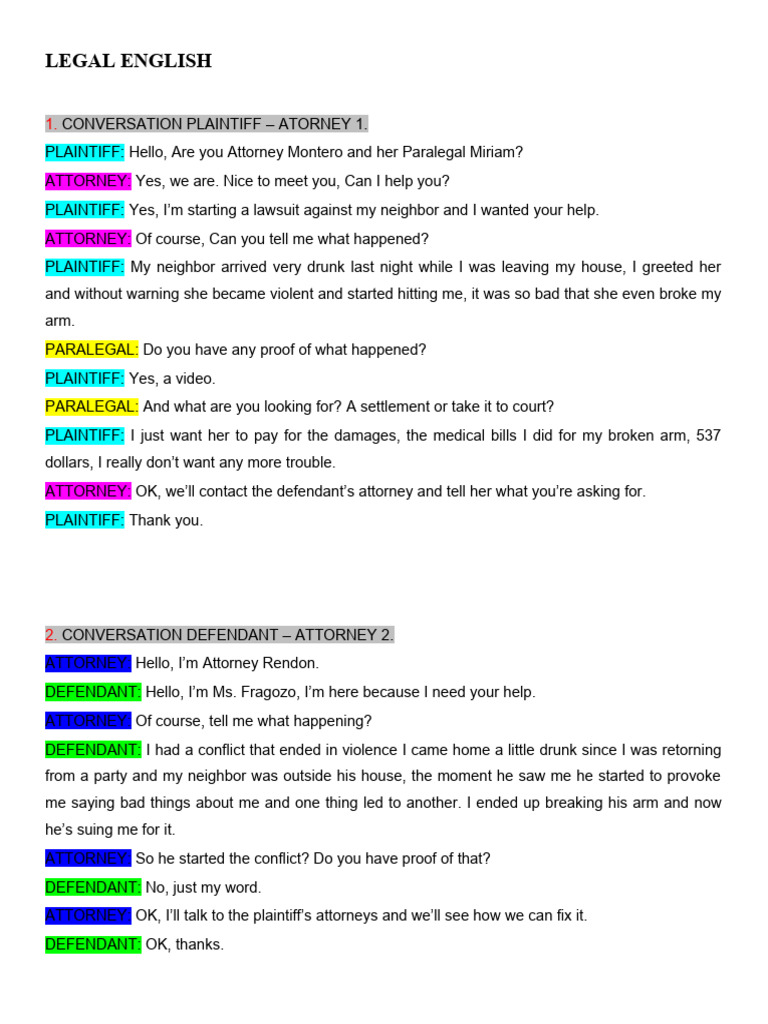 Lawyer-Client Conversations in Court | PDF | Lawsuit | Lawyer