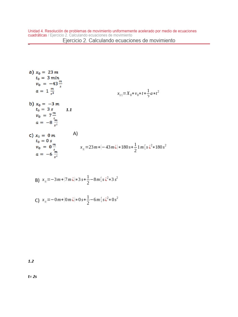 Ecuaciones de Movimiento PDF Mecánica