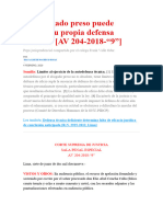 El Abogado Preso Puede Ejercer Su Propia Defensa Técnica