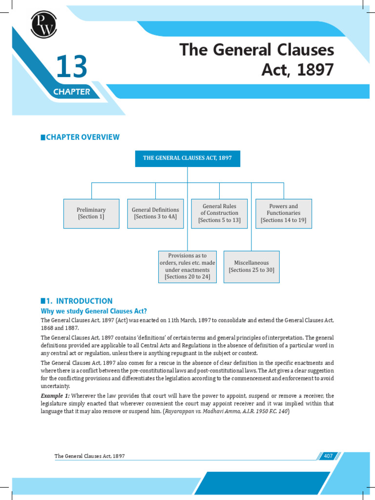The General Clauses Act, 1897 ENotes Udesh Regular Group 1 PDF