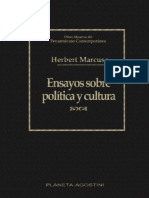 (Obras Maestras Del Pensamiento Contemporáneo 55) Herbert Marcuse - Ensayos Sobre Política y Cultura-Planeta-Agostini (1986)
