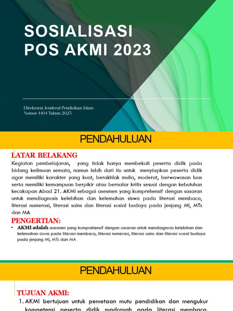 Sosialisasi AKMI 2023 untuk Madrasah | PDF