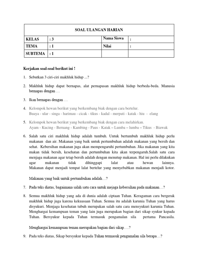 Asyiknya Belajar di Sekitar Kita: Mendalami Tema 1 Subtema 3 Kelas 1 SD