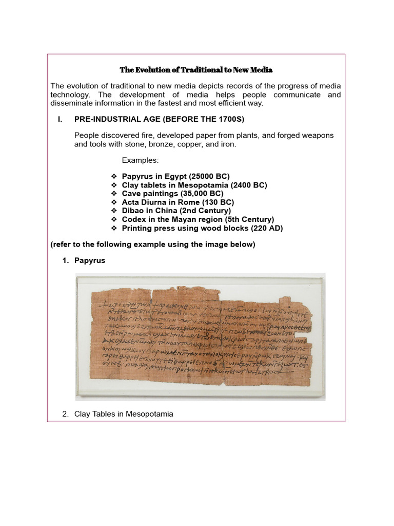 The evolution of traditional to new media pdf personal computers
