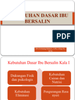 Kebutuhan Dasar Ibu Bersalin Sesuai Dengan Kala Persalinan