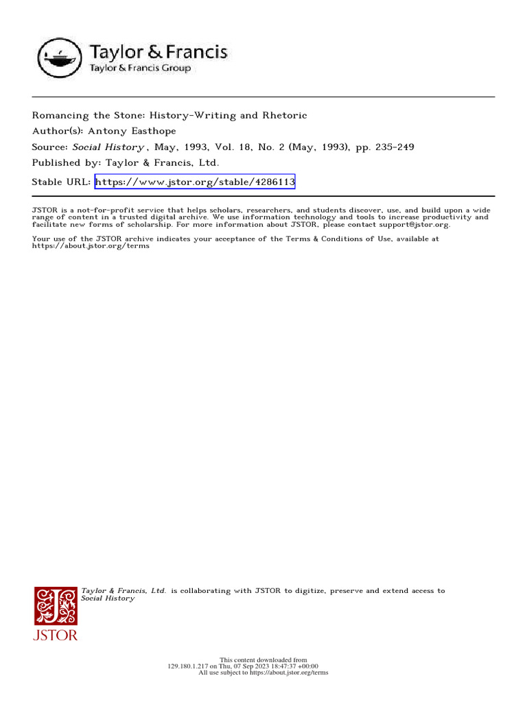 Romancing the stone history writing and rhetoric download free pdf