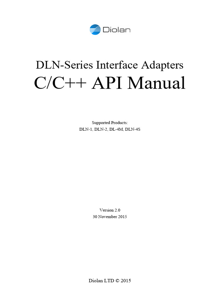 C/C++ API Manual: DLN-Series Interface Adapters | PDF | Computing ...