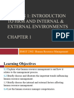 HRM Session 1 Introduction To HR and Internal and External Environements