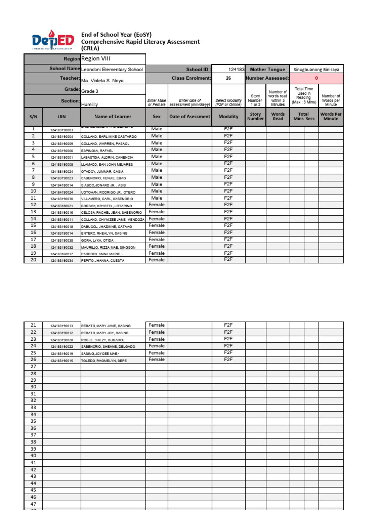 Crla eosy g3 scoresheet v2 pdf applied linguistics learning