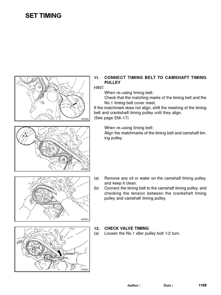 Set Timing Engine Mechanical 5sFe2 PDF Belt (Mechanical