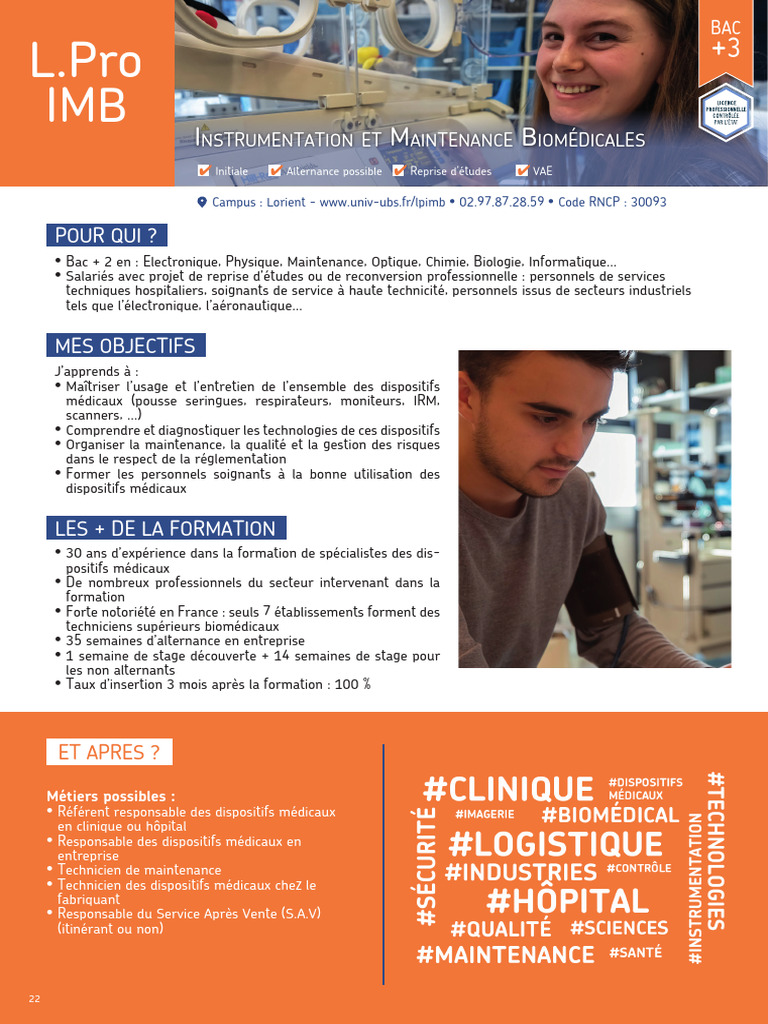 Formation en Maintenance Biomédicale | PDF