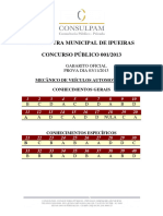 Consulpam 2013 Prefeitura de Ipueiras Ce Agente Municipal de Transito Gabarito