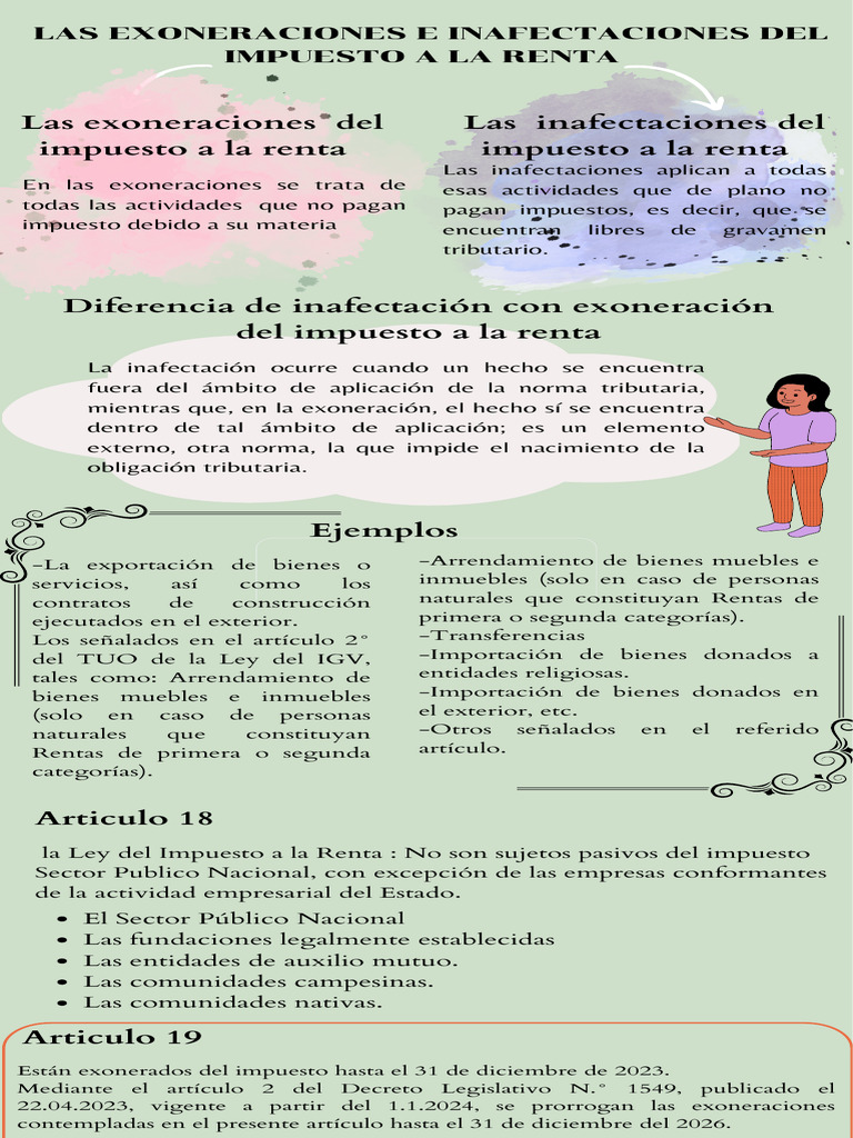 Las Exoneraciones e Inafectaciones Del Impuesto A La Renta | PDF
