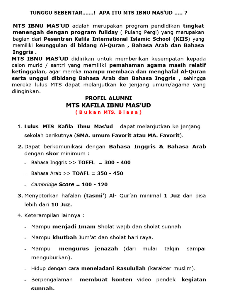 PROFIL ALUMNI MTS IBNU MAS'UD (Update 26072023) | PDF | Karier ...