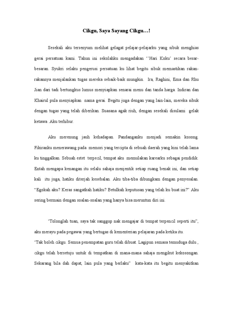 Cikgu Saya Sayang Cikgu Pdf