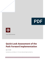 Texas A&M University Quick-Look Assessment of The Path Forward Implementation