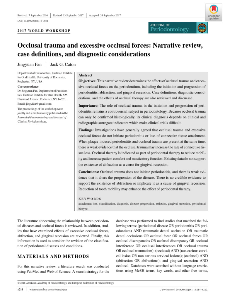 2.occlusal Trauma and Excessive Occlusal Forces Download Free PDF