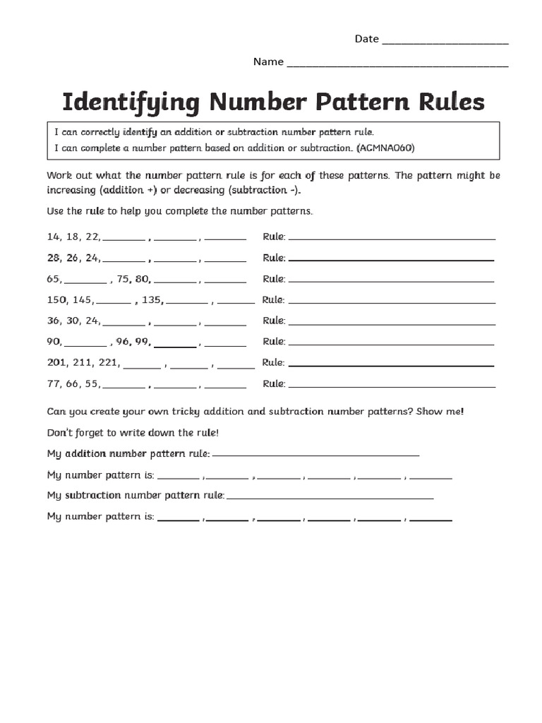 Finding The Patterns Rule | PDF
