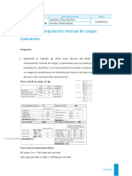 Actividad Manipulación Manual de Cargas. Evaluación