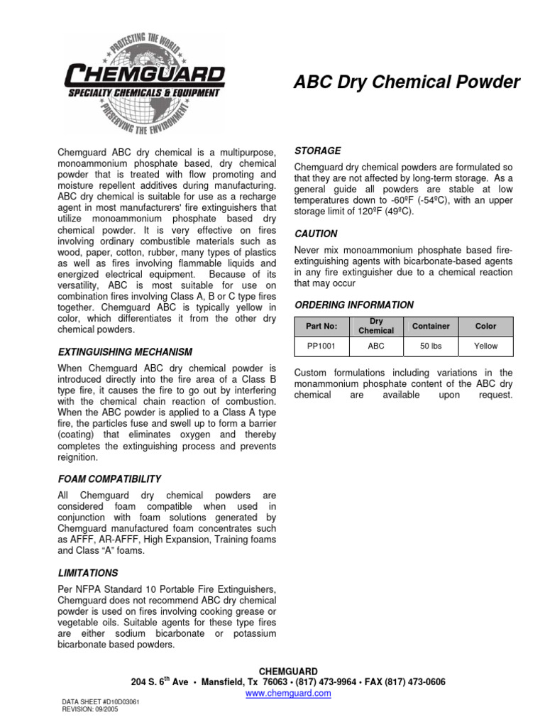 ABC Dry Chemical Powder Storage PDF Fires Materials