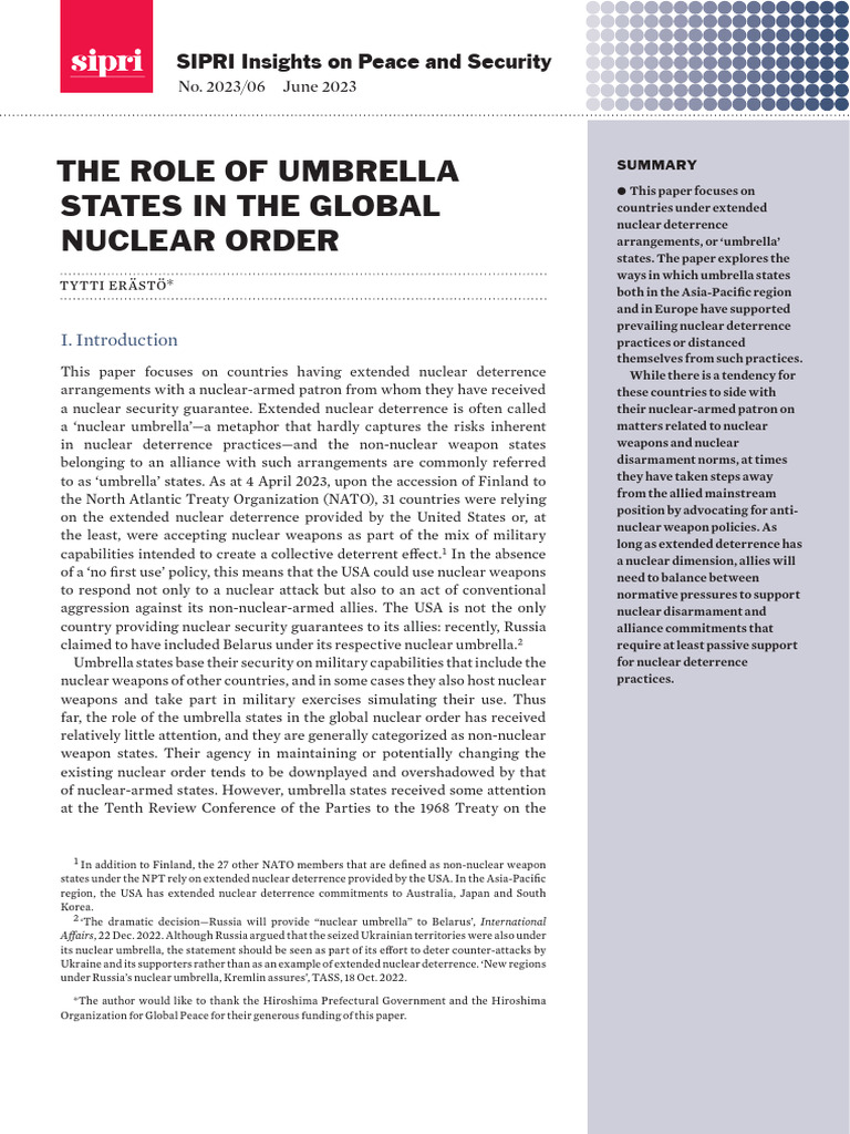 Global Nuclear Order | PDF | Treaty On The Non Proliferation Of Nuclear ...