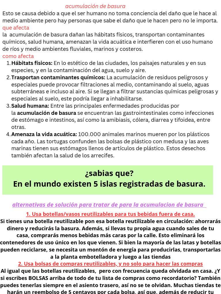 Acumulación de Basura | PDF | Residuos | Contaminación