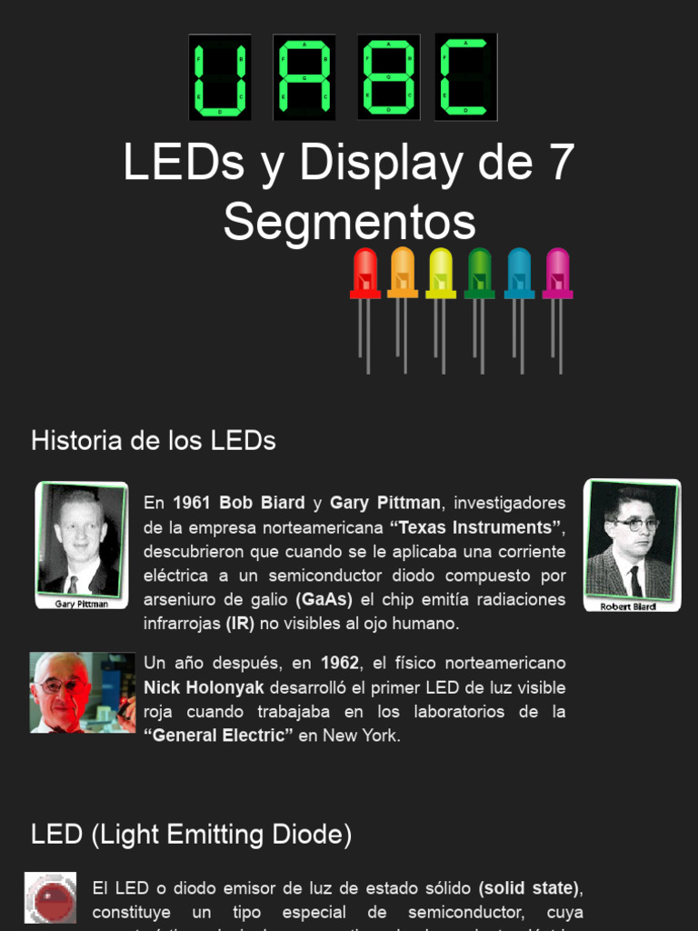 Historia y Aplicaciones de LEDs | PDF | Diodo emisor de luz ...